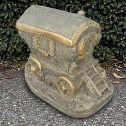 Fantasy Wagon Sculpture Concrete Trailer Statue Garden Figurine & Home Decoration Handmade Art Lawn Lover Gift - thumbnail 3