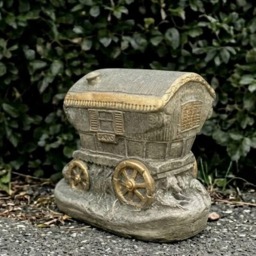 Fantasy Wagon Sculpture Concrete Trailer Statue Garden Figurine & Home Decoration Handmade Art Lawn Lover Gift