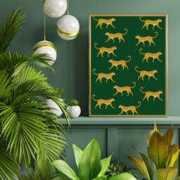 Emerald Green Cheetah Print, Exotic Animal Wall Art - thumbnail 1