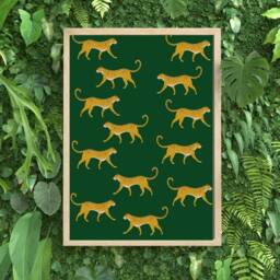 Emerald Green Cheetah Print, Exotic Animal Wall Art - thumbnail 2