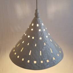 Pendant Light With Cut-Outs. Large Ceramic Chandelier For Kitchen Or Dining Room - thumbnail 2