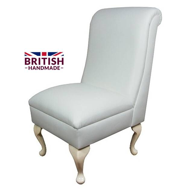 Handmade Genuine Leather Accent Chair Queen Anne Style Legs - image 1