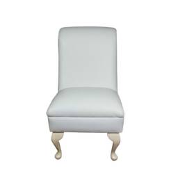 Handmade Genuine Leather Accent Chair Queen Anne Style Legs - thumbnail 2
