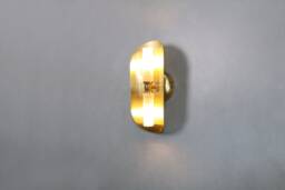 Ellipse Wall Lighting - Brass Matte Glass Lamp Vanity Light Fixture, Sconce, Lamp, , Small