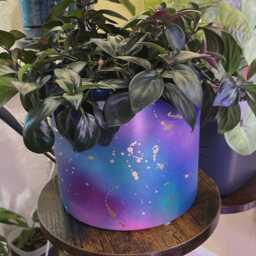 Gold Splatter Galaxy Planter Hand-Painted Ceramic Indoor/Outdoor Pot - thumbnail 2