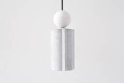 Handmade Concrete Cylinder Pendant Light With Sphere - thumbnail 1