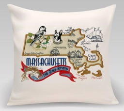 Massachusetts State Pillow With Feather Insert - thumbnail 1