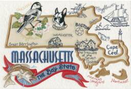 Massachusetts State Pillow With Feather Insert - thumbnail 2