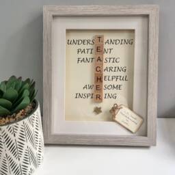 Personalised Teacher Thank You Scrabble Gift Frame. End Of School Year Gift. Home Decor. Photo Frame - thumbnail 3