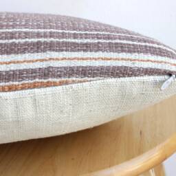Brown Tribal Hemp Hand Woven Natural Dye Color Hmong Lumbar Pillow Cover - thumbnail 3