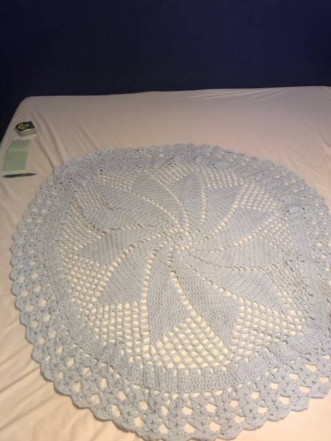 Lacy Blue Baby Blanket - image 1