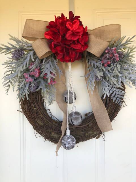 Christmas Wreath, Christmas, Holiday, Holiday Christmas Wreath For Front Door, Rustic - image 1