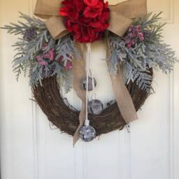 Christmas Wreath, Christmas, Holiday, Holiday Christmas Wreath For Front Door, Rustic - thumbnail 2