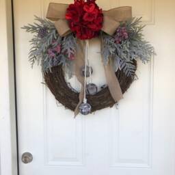 Christmas Wreath, Christmas, Holiday, Holiday Christmas Wreath For Front Door, Rustic - thumbnail 3