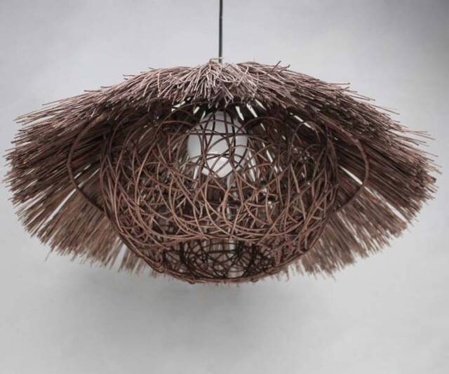 Handmade Rattan Pendant Light, Rustic Rural Lighting Fixture - image 1