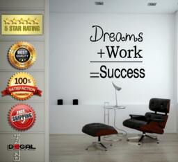 Dreams Work Success Motivational Quote Saying Wall Window Car Diy Sticker Decal Vinyl Silhouette Clip Art Vector Decor Free Shipping L1848 - thumbnail 1