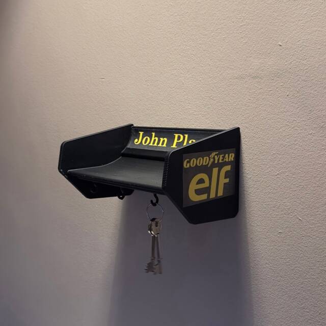 3D Printed 98T Spoiler Key Holder - Unique Wall Art With 3 Hooks Motorsport Decor For Car Enthusiasts - image 1