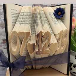 Anniversary Date, Folded Book Art, Deluxe Greeting Card - thumbnail 2