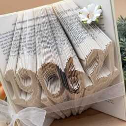 Anniversary Date, Folded Book Art, Deluxe Greeting Card