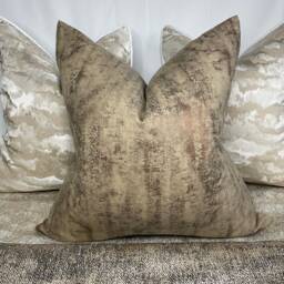 Elegant Caesar Sienna Cushion Cover Luxurious Shimmering Gold & Copper Fabric By Prestigious Textiles - thumbnail 1