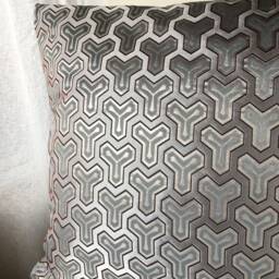 Kimono Silver Throw Pillow Case, Japanese Obi Brocade Sofa Bedding Silk Cushion, Decor Cover, Wedding Gift - thumbnail 3