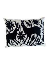 Mexican Otomi Pillow Cover, Handmade Case, Embroidery, Hand Embroidered Pillowcase - thumbnail 1
