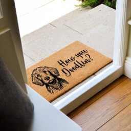 How You Doodlin Doodle Dog Doormat, Goldendoodle Mat, Cute Gift, Decor, Custom Pet Lovers Gift - thumbnail 2