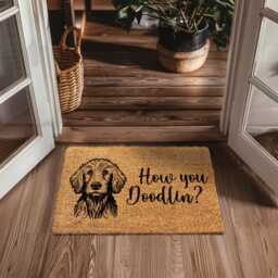 How You Doodlin Doodle Dog Doormat, Goldendoodle Mat, Cute Gift, Decor, Custom Pet Lovers Gift - thumbnail 3