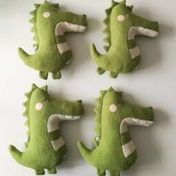 Crocodile-Shaped Embroidered Cushion, Crock Odile - Les Singuliers Collection Caro & Zolie X Moomie - thumbnail 2