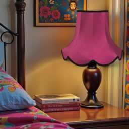 Fuchsia Pink Fabric Lampshade Handmade Traditional Braid Trimmed Pendant Light Shade - thumbnail 3