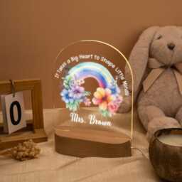 Teacher Night Light, Personalized Rainbow Lights, Appreciation Gift, Grateful Night Light, Back To School Gift Bedroom Nursery Light - thumbnail 2