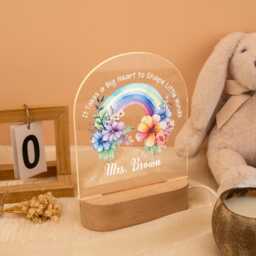 Teacher Night Light, Personalized Rainbow Lights, Appreciation Gift, Grateful Night Light, Back To School Gift Bedroom Nursery Light - thumbnail 4