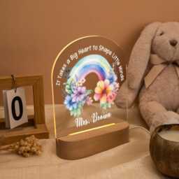 Teacher Night Light, Personalized Rainbow Lights, Appreciation Gift, Grateful Night Light, Back To School Gift Bedroom Nursery Light - thumbnail 3