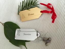 Custom Christmas Gift Name Tags - Personalized Engraved Stocking Ornaments- Holiday Labels