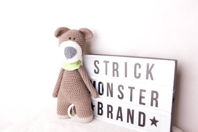 Crochet Playwatch Bruno Bear Teddy-Dark Brown - image 1