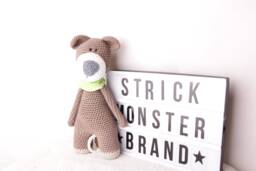 Crochet Playwatch Bruno Bear Teddy-Dark Brown - thumbnail 1