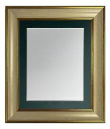 Scandi Cream & Gold Picture Frame With Dark Green Mount - thumbnail 1