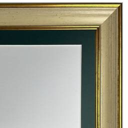 Scandi Cream & Gold Picture Frame With Dark Green Mount - thumbnail 2