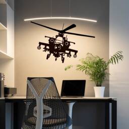 Helicopter Wall Sticker - Art Copter Vinyl Decal Aircraft Pilot Decor Military Removable Decals Boy Army Mural Flying Fighter Stickers - thumbnail 1