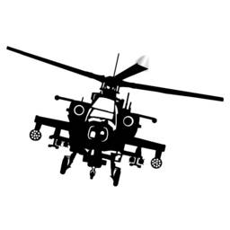 Helicopter Wall Sticker - Art Copter Vinyl Decal Aircraft Pilot Decor Military Removable Decals Boy Army Mural Flying Fighter Stickers - thumbnail 2