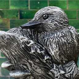 Stone Bird With Tree Stump Decor Concrete Garden Statue Garden Figurine Cement Ornament Front Door Sculpture Handmade - thumbnail 2