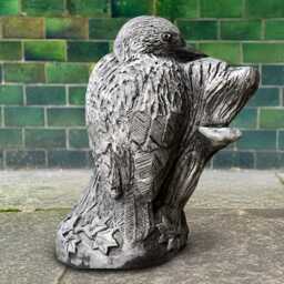 Stone Bird With Tree Stump Decor Concrete Garden Statue Garden Figurine Cement Ornament Front Door Sculpture Handmade - thumbnail 4