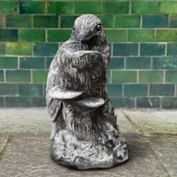Stone Bird With Tree Stump Decor Concrete Garden Statue Garden Figurine Cement Ornament Front Door Sculpture Handmade - thumbnail 3