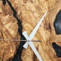 Custom Square Olive Wood & Resin Wall Clock Live Edge Rustic Decor - thumbnail 4