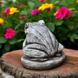 Concrete Frog Statue Toad Figurine Stone Amphibian Sculpture Pond Decor Garden Ornament Frog Lover Gift Outdoor Wildlife Figure - thumbnail 2