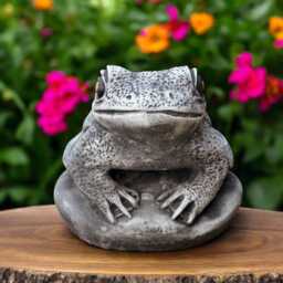 Concrete Frog Statue Toad Figurine Stone Amphibian Sculpture Pond Decor Garden Ornament Frog Lover Gift Outdoor Wildlife Figure - thumbnail 4