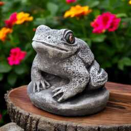 Concrete Frog Statue Toad Figurine Stone Amphibian Sculpture Pond Decor Garden Ornament Frog Lover Gift Outdoor Wildlife Figure - thumbnail 1