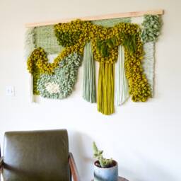 Woven Tapestry Living Room Wall Hanging - Macrame Wool Weaving Wall Art For Home Decor - thumbnail 2