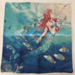 45cm X Mermaid Cushion Cover/Ocean Beach Sea Fish Theme Pillow - thumbnail 3