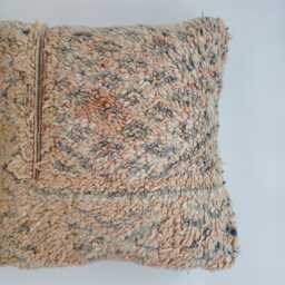 Moroccan Wool Cushion Cover, Handmade Berber Pillow, Multicoloured Vintage Rug Cushion, Tribal Throw 20''x20''/50x50 cm - thumbnail 2